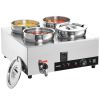 VEVOR Electric Soup Warmer, Four 7.4QT Stainless Steel Round Pot 86~185°F Adjustable Temp