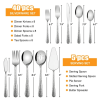 Vesteel 45-Piece Silverware Set with Serving Utensils, Stainless Steel Hammered Flatware Cutlery Set for 8 Include Forks Knives Spoons