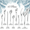 Mirdinner 45 Pcs Silverware Set with Serving Utensils for 8, Food Grade Stainless Steel Flatware Cutlery Set for Home and Restaurant
