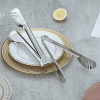 ReaNea Silver Flatware Serving Set of 10 Pieces,Silverware Serving Utensils Large Spoon Set