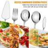 Vesteel 45-Piece Silverware Set with Serving Utensils, Stainless Steel Hammered Flatware Cutlery Set for 8 Include Forks Knives Spoons