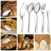 Mirdinner 45 Pcs Silverware Set with Serving Utensils for 8, Food Grade Stainless Steel Flatware Cutlery Set for Home and Restaurant
