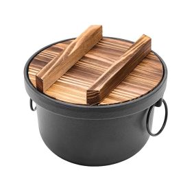 Multi-usage Cast Iron Pot for Outdoor Camping Grill(AMZ Shipping) (Color: Black, Type: Style A)